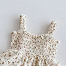 Load image into Gallery viewer, Elasticated shoulder straps and shirring to the chest make this set super stylish and extra comfortable for baby girls and toddlers. Must have summer set.