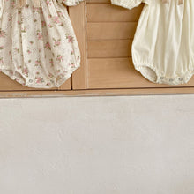 Load image into Gallery viewer, Detail showing our popper fastenings on our super stylish rompers which make nappy changing super easy. Girls outfits for babys and toddlers.