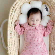 Load image into Gallery viewer, Two piece baby girls clothing set in pink floral print. Long sleeve top with a peter pan style collar and button fastenings. Available in 0-6 months, 6-9 months, 9-12 months, 12-18 months, 18-24 months. Shop our exclusive baby clothing collections for girls and boys online today.