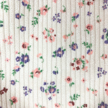 Load image into Gallery viewer, Ditsy floral detail shot from our corduroy romper from our spring girls collection.