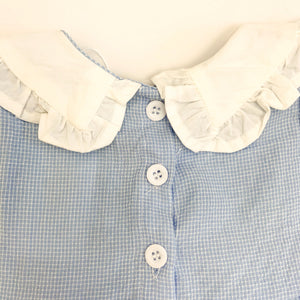 We have some beautiful baby clothing at Bel Bambini baby boutique. Rompers, dresses and some super cute styles for girls. Here is a detail shot of our short sleeve cotton romper, showing three buttons down the back.