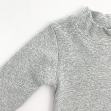 Load image into Gallery viewer, Grey marl sweater for baby boys with a high neck and long sleeves. 0-24 months clothing for boys at Bel Bambini boutique.