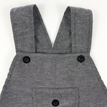 Load image into Gallery viewer, Toddler dungaree set detail shot of the dungarees, featuring buttons and a pocket to the front. Baby boys dungaree set is a super cute outfit.
