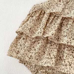 Pretty tiers with a beautiful soft floral print. Clothing exclusive to Bel Bambini UK for girls and boys ages 0-3 years