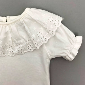 Sleeve Detail shot on our summer Tee for girls. Layering must have wardrobe staple. Toddler clothing and baby clothing exclusively at Bel Bambini Boutique.