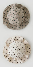 Load image into Gallery viewer, Our cotton sunhats for babies and toddlers are available in Ivory or taupe. Sizes 0-24 months. Perfect summer hat for baby boys and baby girls. Floppy sunhats made from 100% cotton.